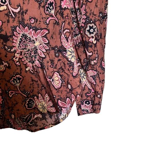 ALC Top Womens 2 Multicolor Paisley Print Popover Split Neck Blouse Shirt - Picture 4 of 9